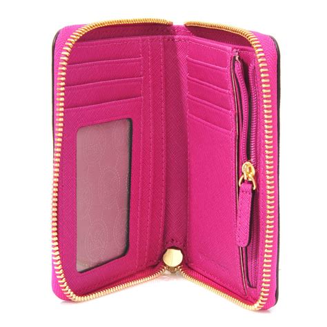 michael kors pink zip around wallet